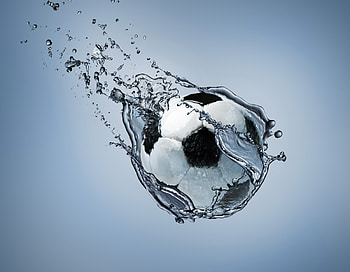 Football Water Splash, football, water, splash, creative HD wallpaper