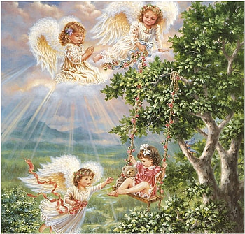 By Dona Gelsinger, wing, painting, art, angel, dona gelsinger, tree HD wallpaper