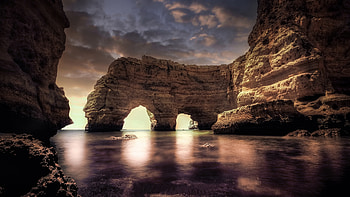 Arch Rock, water, beach, rock, arch HD wallpaper