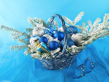 Holidays, New Year, Toys, Christmas, Basket, Balls HD wallpaper