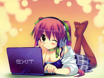 Lapptopy girl!, laptop, girl, anime HD wallpaper