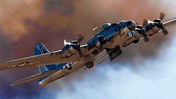 beautiful b17 flying fortress, bomber, clouds, plane, bomb doors, vintage HD wallpaper