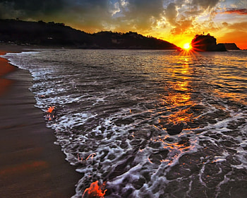 beautiful sunset at the beach, beautiful, nature, sunset, beach HD wallpaper