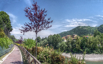 walking along the river, river, walking HD wallpaper