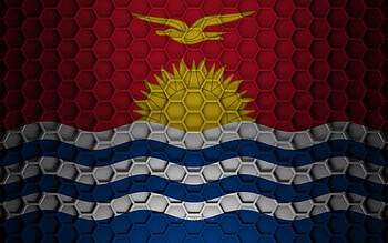 Kiribati flag, 3d hexagons texture, Kiribati, 3d texture, Kiribati 3d flag, metal texture, flag of Kiribati HD wallpaper