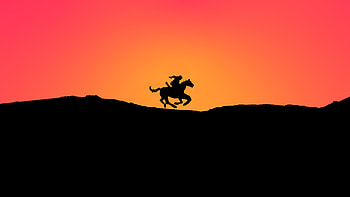 Horse Minimal Sunset , horse, minimalism, minimalist, artist, artwork, digital-art, sunset HD wallpaper