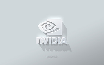 Nvidia logo, white background, Nvidia 3d logo, 3d art, Nvidia, 3d Nvidia emblem, Nvidia Corporation HD wallpaper