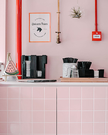 Pink, Interior, Tablewares, Miscellanea, Miscellaneous, Design, Shelf HD phone wallpaper