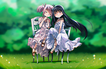 Homura Akemi & Madoka Kaname, Madoka Kaname, Homura Akemi, Anime, Puella Magi Madoka Magica HD wallpaper