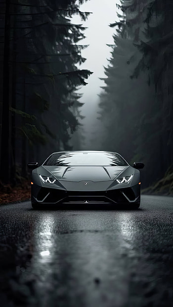 Dark Elegance: Black Lamborghini , car, black car, Lamborghini HD phone wallpaper