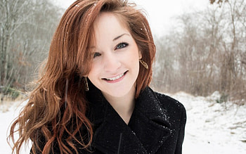 Model, women, hair, snow HD wallpaper