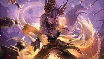 Irelia, purple, fantasy, aguo, yelliw, lol, girl, agguo HD wallpaper