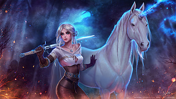 Ciri With Horse Art, ciri, the-witcher-3, games, artist, artwork, digital-art HD wallpaper