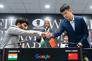 FIDE World Chess Championship 2024 - Gukesh vs Ding Liren, Sports, chess, handshake HD wallpaper
