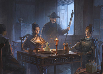 :), hand fan, fantasy, asian, forky xu, ming, people man, girl, people, man HD wallpaper