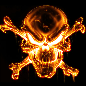 Fire Skull ... Blue Fire Skull Logo HD phone wallpaper