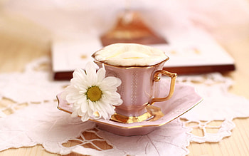 Flowers, Food, Summer, Coffee, Still Life, Cup, Bouquet, Morning, Basket, Breakfast HD wallpaper
