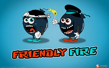 Friendly Fire, boom, cg, friend, bomb, fire HD wallpaper