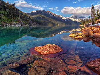 Rocks in Lake, beautiful, in lake, rocks HD wallpaper