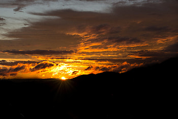 Nature, Sunset, Sky, Sun, Horizon, Beams, Rays HD wallpaper