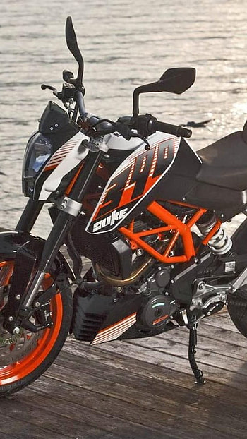 Ktm Duke 390, Wooden Bridge, Background HD phone wallpaper