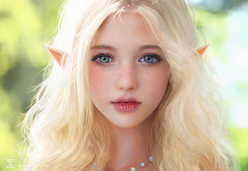 Elf Princess, digital, art, fantasy, , face, girl, elf, woman, pretty HD wallpaper