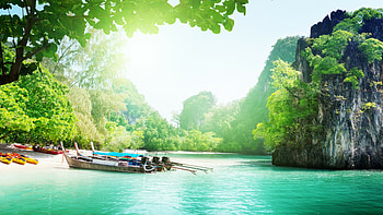 Thailand Travels, Thailand summer landscape, Boat HD wallpaper