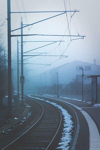 Cities, Turn, Fog, Railway, Station HD phone wallpaper