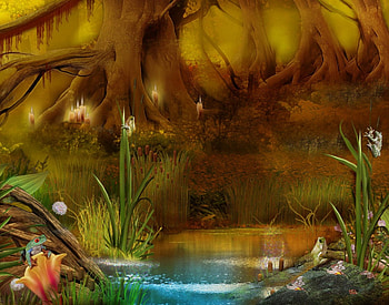 letangdesgrenouilles, background, abstract, fantasy, frogs HD wallpaper