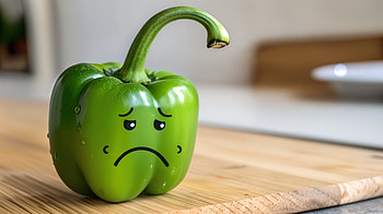 bell pepper, kitchen, Sad face HD wallpaper