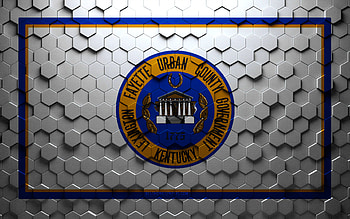 Flag of Lexington, Kentucky, honeycomb art, Lexington hexagons flag, Lexington, 3d hexagons art, Lexington flag HD wallpaper