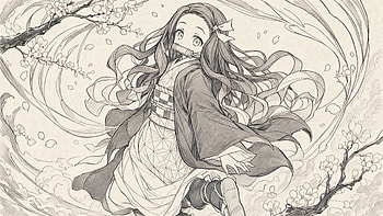 Ethereal Nezuko Kamado —, Anime Girl, Kimono, Manga HD wallpaper