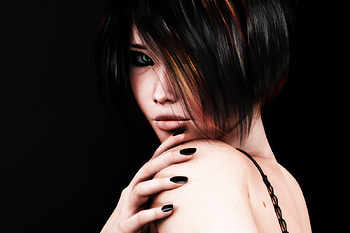 Woman, blue, eyes, 3d HD wallpaper