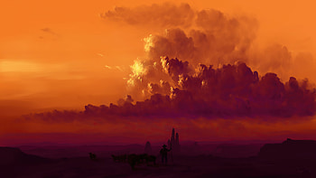 Dusky Life Of Cowboy , dusk, artist, artwork, digital-art, deviantart HD wallpaper