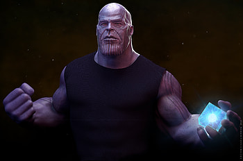 Thanos Holding Tesseract , thanos, superheroes, artstation, supervillain, cgi, digital-art, artwork HD wallpaper