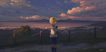 Anime Girl Alone Standing, anime-girl, anime HD wallpaper