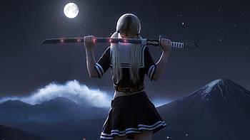 Samurai Sword Girl , artist, artwork, artstation HD wallpaper