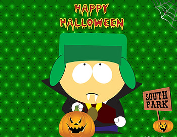 SOUTH PARK HALLOWEEN, halloween, cartoon, green, pumpkin, south park, kid HD wallpaper