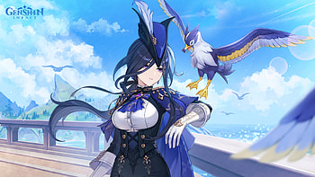 Clorinde of Genshin Impact – Stunning Girl with Soaring Bird, Genshin Impact, Clorinde (Genshin Impact), girl HD wallpaper