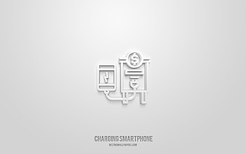 Smart charging 3d icon, blue background, 3d symbols, Smart charging, technology icons, 3d icons, Smart charging sign, technology 3d icons HD wallpaper