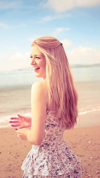 Cute Summer, Pretty, Girl, Beach Side HD phone wallpaper