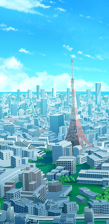 Anime City Skyline — , Anime, city, anime city HD phone wallpaper