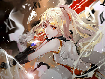 Warrior, anime girl, cute, artwork HD wallpaper