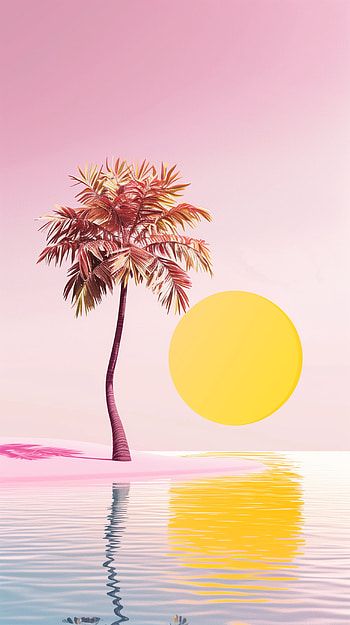 Sunny Island Escape Palm Tree, island, palm tree, sun HD phone wallpaper