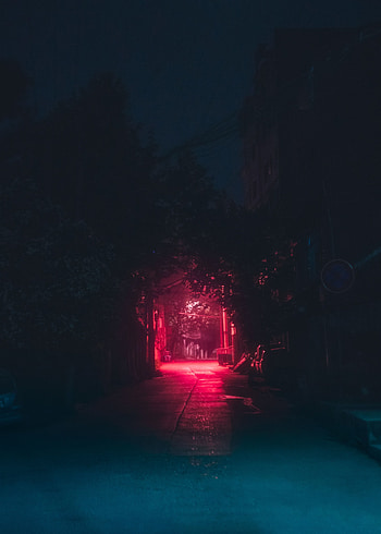 Street, lane, night, dark HD phone wallpaper