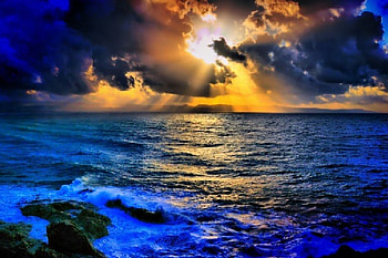 Blue Sunset, blue, beautiful, , sunset HD wallpaper