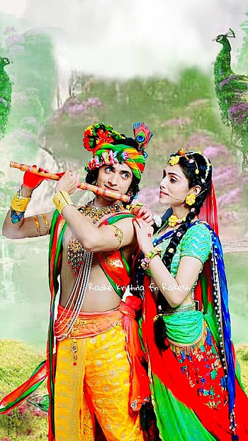 Radha Krishna , Nature, lord krishna HD phone wallpaper