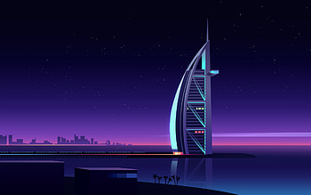 Dubai Burj Al Arab Hotel, burj-al-arab, dubai, world, hotel, minimalism, behance, artist, artwork, digital-art HD wallpaper