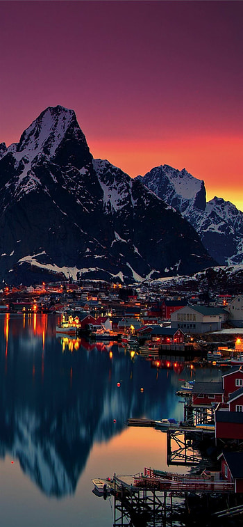 Lofoten Islands, Mountain sunrise, , mobile backgrounds HD phone wallpaper