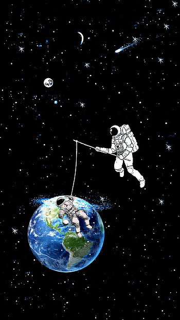 Galaxy, astronaut, art, World HD phone wallpaper